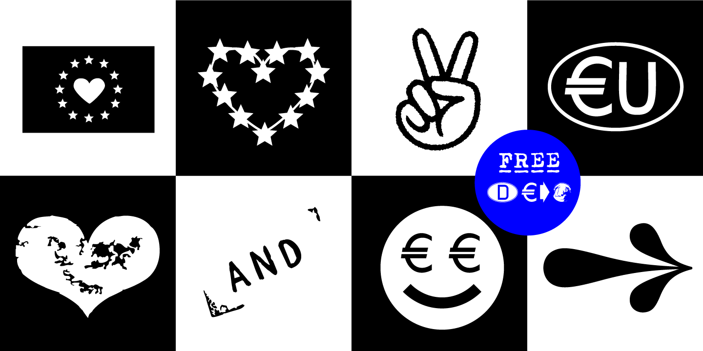 Schriftart Euro Icon Kit Symbols